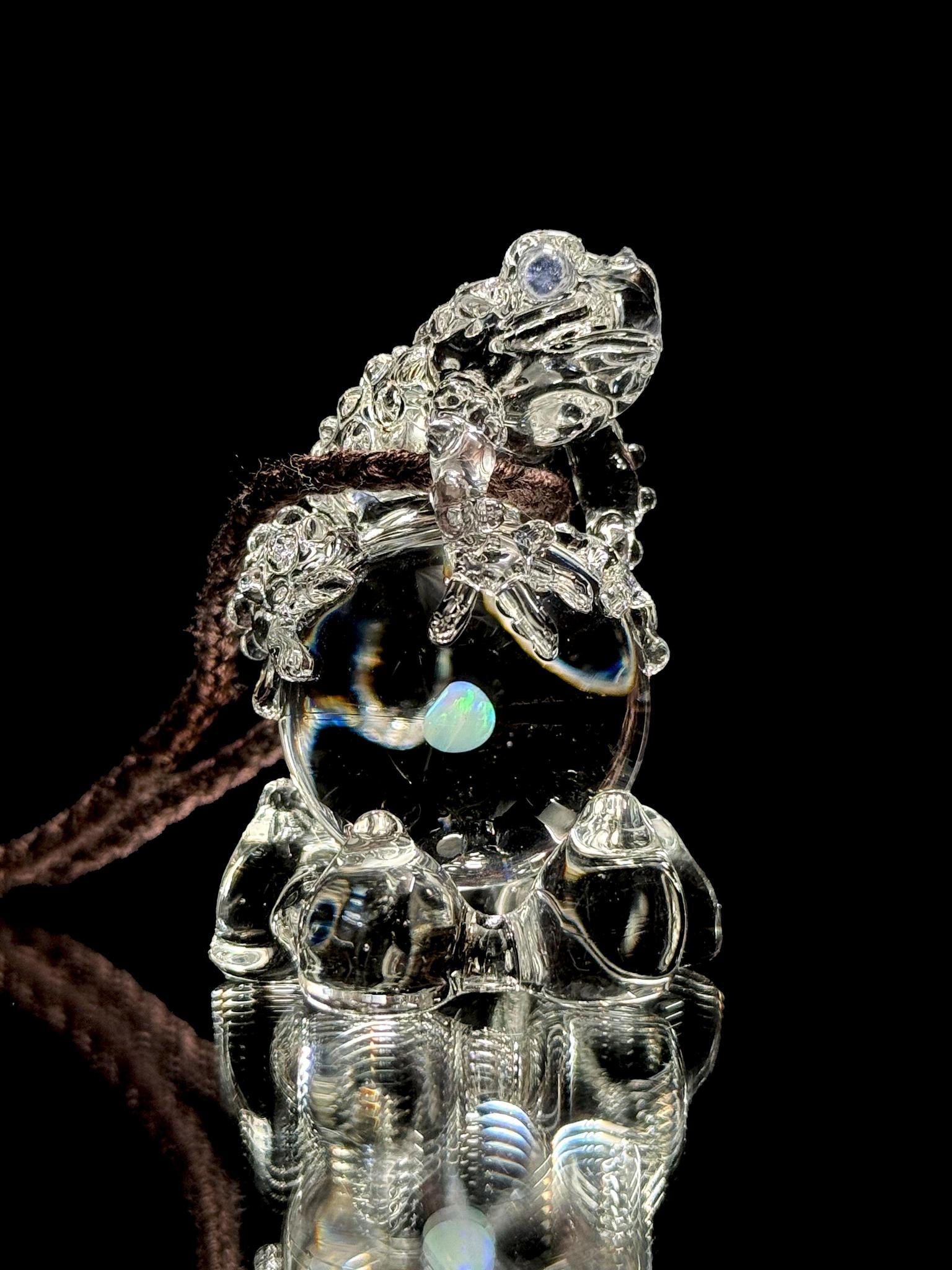 Kentaro Glass Clear Toad Pendant