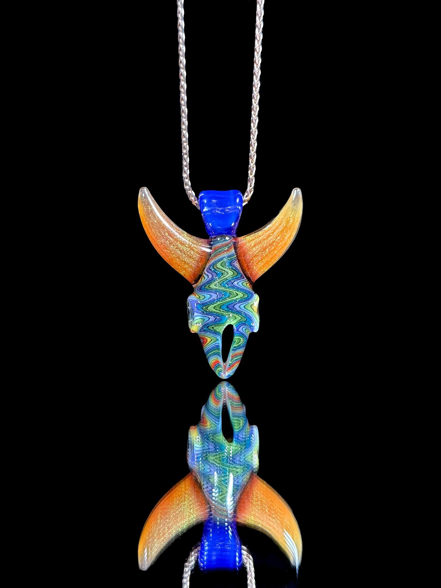 Darby Rainbow Skull Pendant