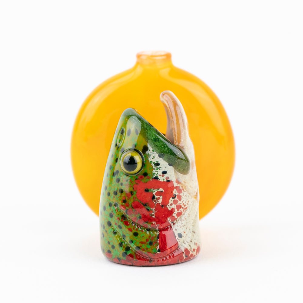 Trapper Studio Sunrise Peacock Fish Head Chillum