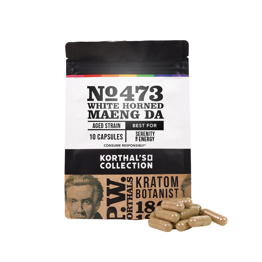 No 473 White Horned Maeng Da Kratom Capsules